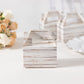 25 Pack Rustic White Candy Gift Tote Gable Boxes With Wood Plank Pattern, Party Favor Treat Boxes - 4"x2.5"x4.5"