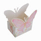 25 Pack White Pink Glitter Butterfly Theme Paper Serving Trays, Floral Print Disposable Snack Food Trays - 6"x7"