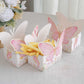 25 Pack White Pink Glitter Butterfly Theme Paper Serving Trays, Floral Print Disposable Snack Food Trays - 6"x7"