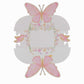 25 Pack White Pink Glitter Butterfly Theme Paper Serving Trays, Floral Print Disposable Snack Food Trays - 6"x7"