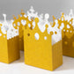 20 Pack Gold Glitter Princess Crown Candy Treat Boxes, Paper Favor Boxes Party Decoration - 3.5"x 2"x 5"
