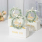 25 Pack White Thank You Candy Treat Boxes with Ribbon, Love Wreath Party Favor Gift Boxes - 6"x3"x7"