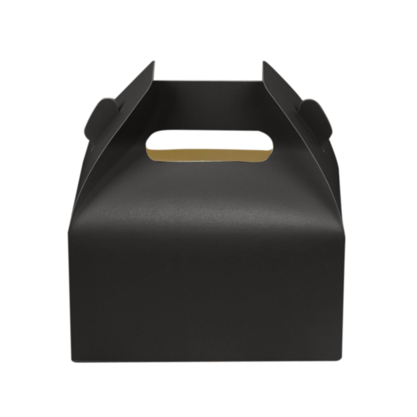 25 Pack Candy Gift Tote Gable Boxes, Matte Black Party Favor Treat Boxes - 6"x3.5"x7"