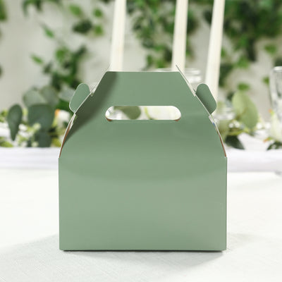Dusty Sage Green Party Favor Gift Tote Gable Box Bags