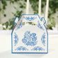25 Pack Candy Gift Tote Gable Boxes in White Royal Blue Damask Floral Pattern, Party Favor Treat Boxes - 6"x3.5"x7"