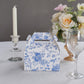 25 Pack White Blue Candy Gift Tote Gable Boxes in French Toile Pattern, Party Favor Treat Boxes - 6"x3.5"x7"