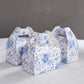 25 Pack White Blue Candy Gift Tote Gable Boxes in French Toile Pattern, Party Favor Treat Boxes - 6"x3.5"x7"