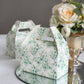 25 Pack White Green Candy Gift Tote Gable Boxes with Eucalyptus Leaves Print, Party Favor Treat Boxes - 6"x3.5"x7"
