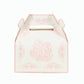 25 Pack White Pink Candy Gift Tote Gable Boxes in Damask Floral Pattern, Party Favor Treat Boxes - 6"x3.5"x7"