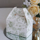 25 Pack White Sage Green Candy Gift Tote Gable Boxes in French Toile Pattern, Party Favor Treat Boxes - 6"x3.5"x7"