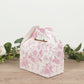 25 Pack Candy Treat Tote Boxes in French Toile Pattern - Matte Pink and White Party Favor Gable Boxes, Cardstock Paper - 6"x3.5"x7"
