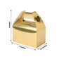25 Pack | Metallic Gold Party Favor Gift Tote Gable Box Bags, Candy Treat Boxes - 6"x3.5"x7"