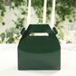 25 Pack Candy Gift Tote Gable Boxes, Hunter Emerald Green Party Favor Treat Boxes - 6"x3.5"x7"
