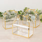 25 Pack Clear PVC Tote Gift Boxes with Gold Trim, Transparent Gable Candy Favor Boxes with Thank You Design - 6"x3.5"x7"