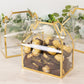 25 Pack Clear PVC Tote Gift Boxes with Gold Trim, Transparent Gable Candy Favor Boxes with Thank You Design - 6"x3.5"x7"