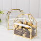 25 Pack Clear PVC Tote Gift Boxes with Gold Trim, Transparent Gable Candy Favor Boxes with Thank You Design - 6"x3.5"x7"
