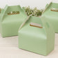 25 Pack Candy Gift Tote Gable Boxes, Matte Sage Green Party Favor Treat Boxes - 6"x3.5"x7"