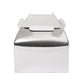 25 Pack | Metallic Silver Party Favor Gift Tote Gable Box Bags, Candy Treat Boxes - 6"x3.5"x7"