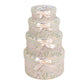 Set of 4 Blush Floral Round Nesting Gift Boxes With Lids, Stackable Heavy Duty Cardstock Boxes, Cupcake Dessert Display Stand - 5",7",8",9"