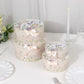 Set of 4 Blush Floral Round Nesting Gift Boxes With Lids, Stackable Heavy Duty Cardstock Boxes, Cupcake Dessert Display Stand - 5",7",8",9"