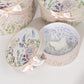 Set of 4 Blush Floral Round Nesting Gift Boxes With Lids, Stackable Heavy Duty Cardstock Boxes, Cupcake Dessert Display Stand - 5",7",8",9"