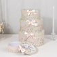 Set of 4 Blush Floral Round Nesting Gift Boxes With Lids, Stackable Heavy Duty Cardstock Boxes, Cupcake Dessert Display Stand - 5",7",8",9"