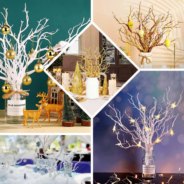 Metallic gold artificial tree branches for DIY vase fillers.