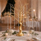 34" Metallic Gold Manzanita Centerpiece Tree + 8 Acrylic Bead Chains
