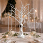 34" Metallic Silver Manzanita Centerpiece Tree + 8 Acrylic Bead Chains
