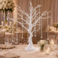 34" White Manzanita Centerpiece Tree + 8 Acrylic Bead Chains