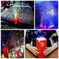 Red Fireworks Bubble Machine with RGB lights and bubbles for kids.