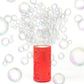 Red fireworks bubble machine with RGB lights, emitting colorful bubbles.