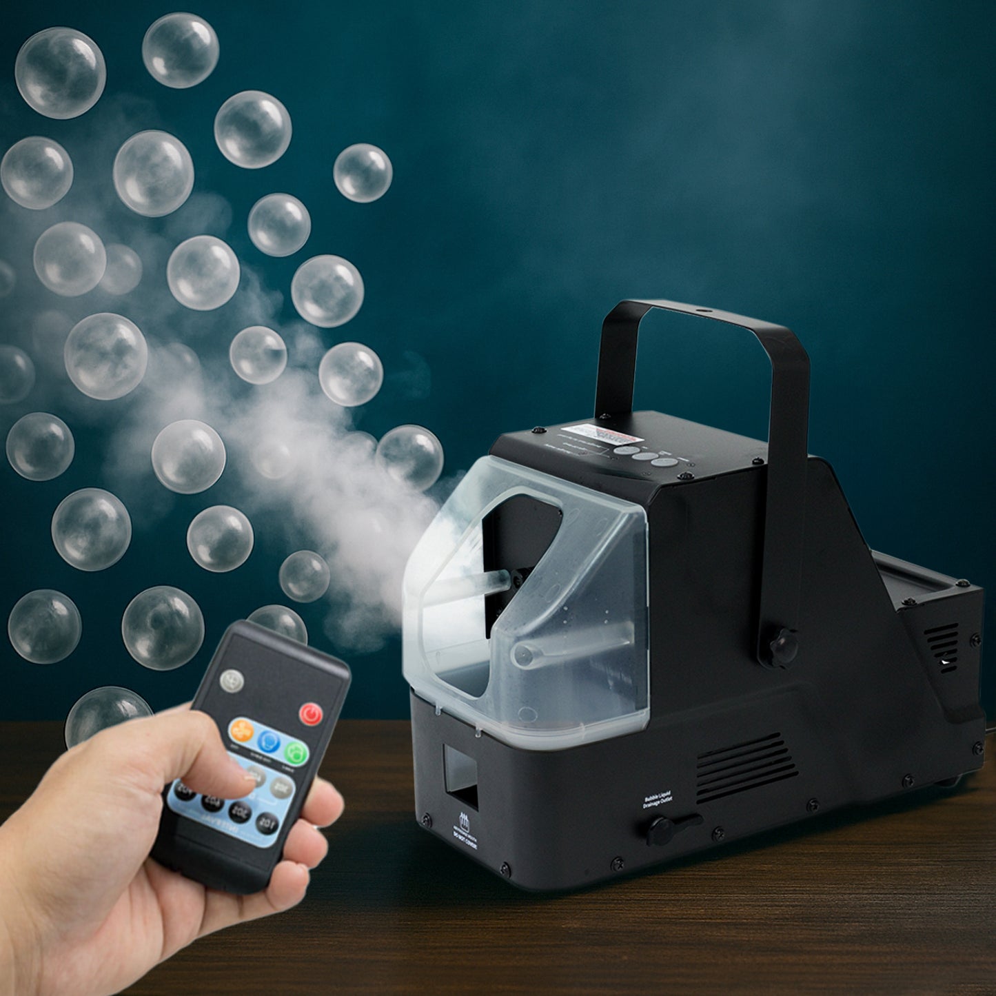 450W 3-in-1 Fog Bubble Machine with Wireless Remote – 550ml Smoke & Bubble Maker for DJ, Stage, Wedding, Halloween & Party Effects