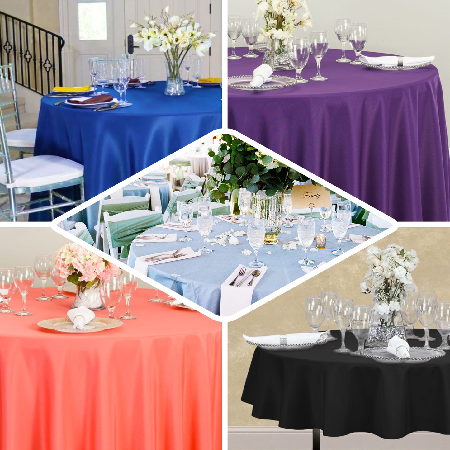 90" Blush Seamless Premium Polyester Round Tablecloth - 220GSM