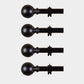 42"-126" Adjustable Curtain Rod Sets, Black, Round Finials