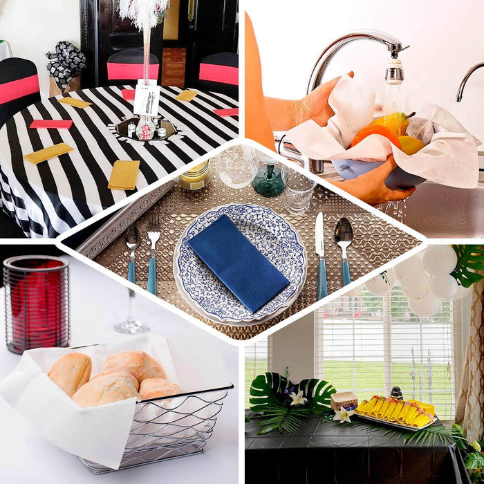 20 Pack | Black Soft Linen-Feel Airlaid Paper Dinner Napkins, Highly Absorbent Disposable Party Napkins