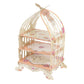 3 Tier White Peach Birdcage Cardboard Dessert Display Stand with Floral Print