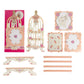 3 Tier White Peach Birdcage Dessert Stand with Floral Print