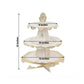 2-Pack 3-Tier Cupcake Display Stands with Vintage Floral Pattern, White Gold Round Cardboard Dessert Towers - 15"