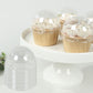 Clear disposable dome lids for 3" cupcake liners, perfect for baking.