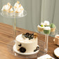 23" Clear 3-Tier Plastic Spiral Pedestal Dessert Display Riser, Round Cupcake Cake Stand