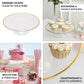 12" Clear with Gold Rim Plastic Cupcake Dessert Display Riser, perfect for events.