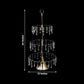 Gold 3-tier acrylic and metal cupcake stand with hanging crystals.