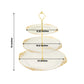 3-Tier Clear Plastic Cupcake Tower Stand with Gold Embossed Baroque Rim, 13" Round Cake Dessert Holder Display Stand Tiered Serving Tray with Top Handle
