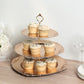 3-Tier Metallic Gold Plastic Cupcake Tower Stand with Embossed Baroque Rim, 13" Rustic Round Cake Dessert Holder Display Stand Tiered Serving Tray with Top Handle