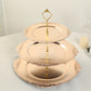 3-Tier Metallic Gold Plastic Cupcake Tower Stand with Embossed Baroque Rim, 13" Rustic Round Cake Dessert Holder Display Stand Tiered Serving Tray with Top Handle