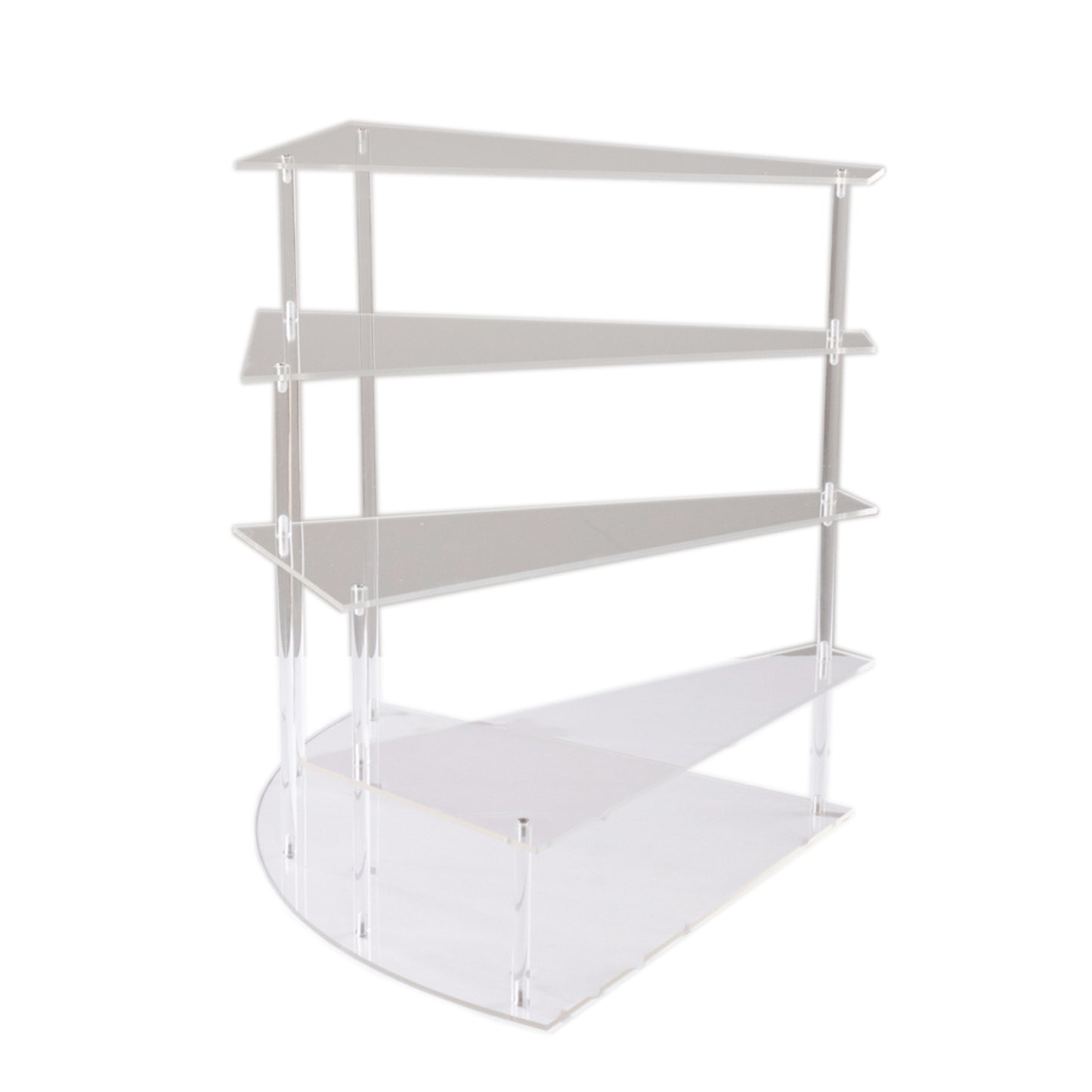 Clear acrylic 4-tier cupcake stand for desserts and perfume display.