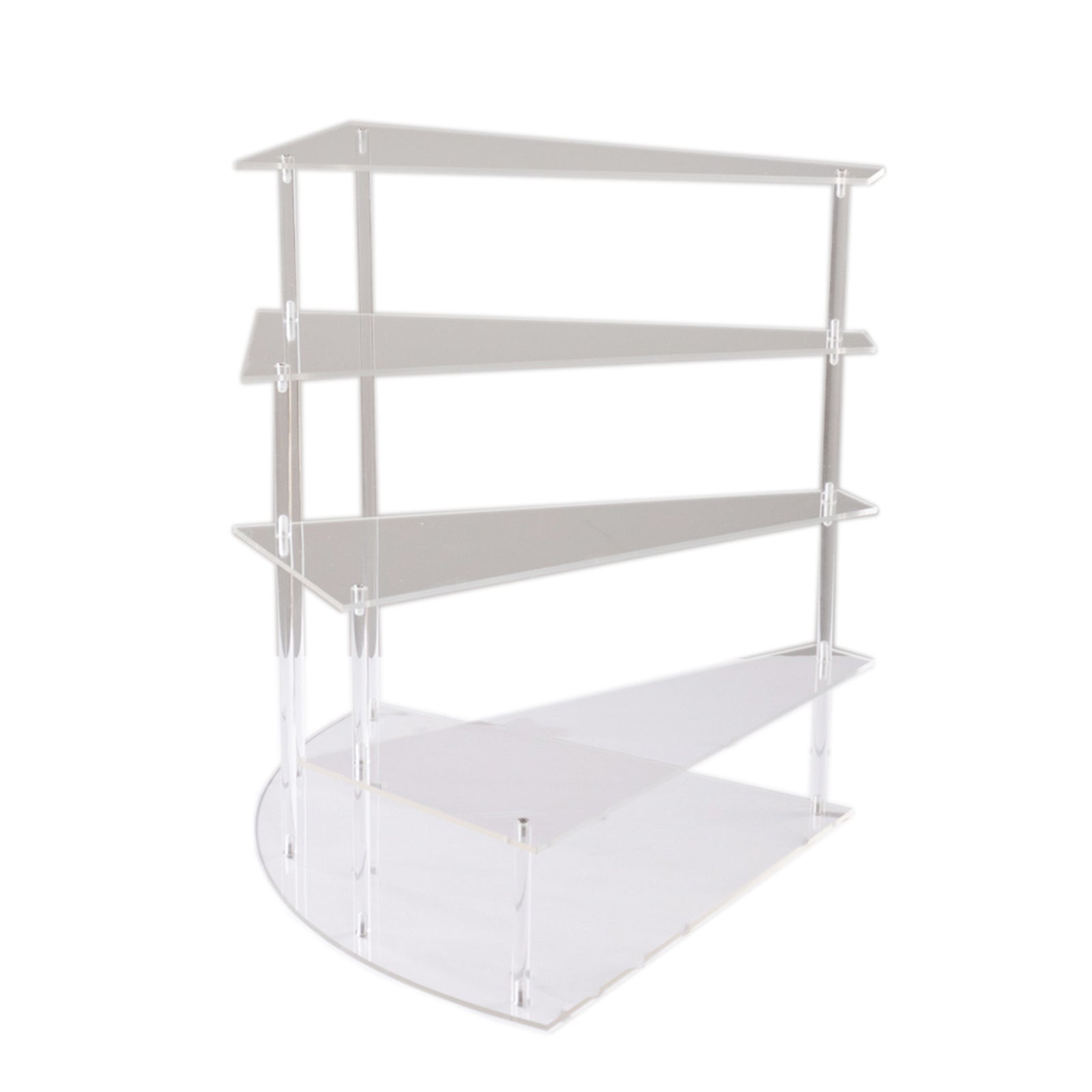 Clear acrylic 4-tier cupcake stand for desserts and perfume display.