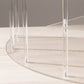 Clear acrylic cupcake stand with four tiers and elegant design.