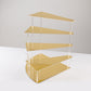 Gold spiral acrylic cupcake stand with mirror finish, 17" tall.